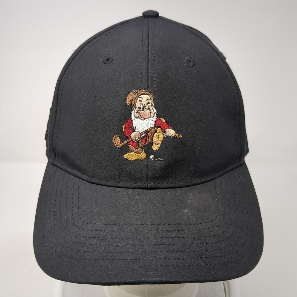 Grumpy Strapback Baseball Hat Solid Black One Siz… - image 2